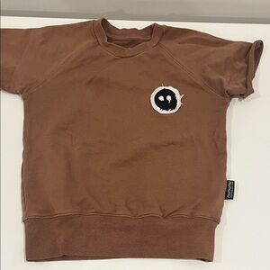 Nununu Brown Short Sleeve Tee with Smiley Patch